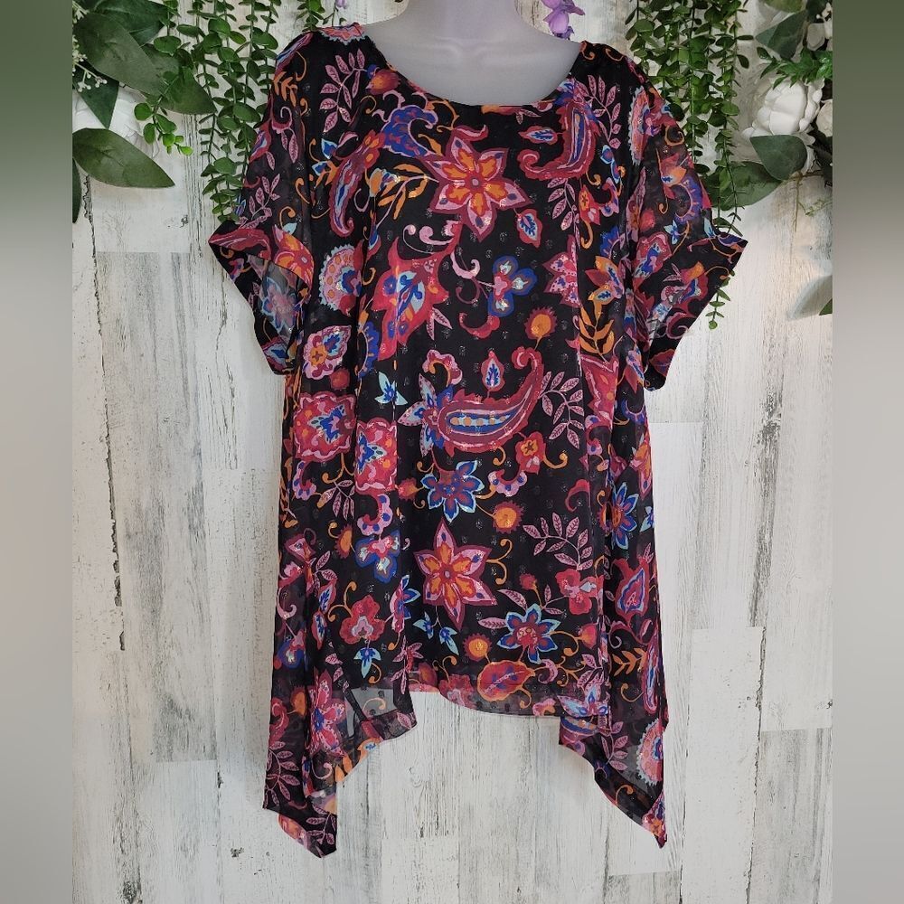 NWT Estelle Clements Asymmetrical  Top 18W - Picture 2 of 10
